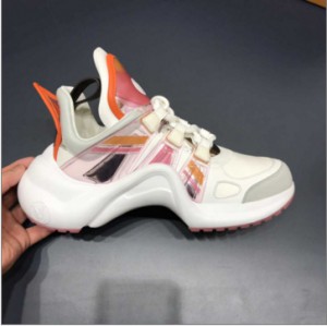 LV style erotic colorful striped pv foam outsole ladies sneakers