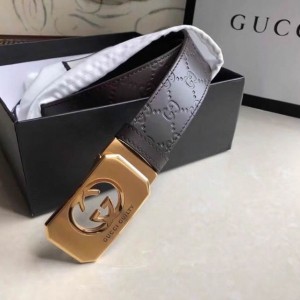 Gucci belt Gucci sin love burning perfume inspired metal buckle belt head embossed with cowhide leather 35MM belt