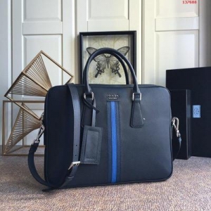 PRADA men's briefcase cross pattern Handbag