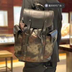 LV men's backpack Christopher small nylon camouflage backpack M56411