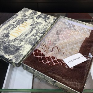 Dior geometric mosaic pattern 100% top pure cashmere scarf
