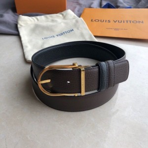 LV belt Louis Vuitton stainless steel pin buckle with first layer cowhide double-sided external belt