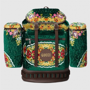 Gucci floral pattern velvet silk thread jacquard large Gucci 562911 ladies backpack